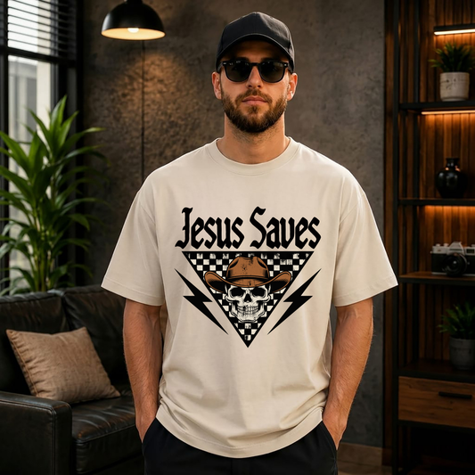 Jesus Saves Western Graphic Tee