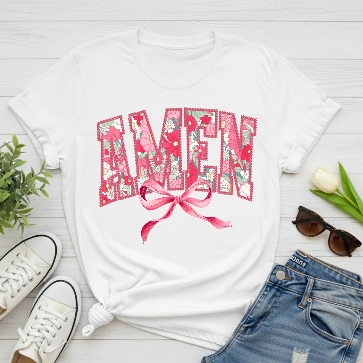 Pink Floral AMEN