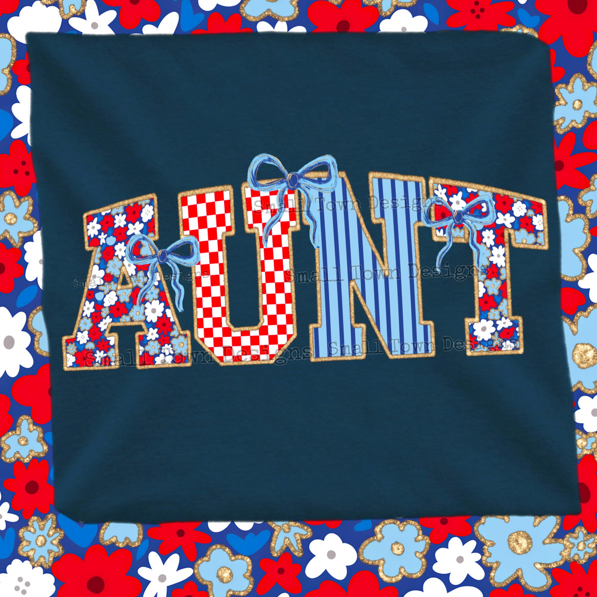Red/White/Blue Aunt Graphic Tee