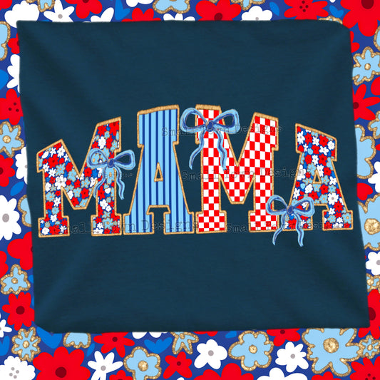 Red/White/Blue Mama Graphic Tee